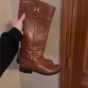 Tommy Hilfiger Brown Leather Knee-High Boots
